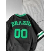 BRASİL 00 POLO YAKA OVERSİZE TSHİRT SİYAH