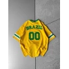 BRASİL 00 POLO YAKA OVERSİZE TSHİRT SARI