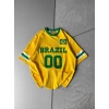 BRASİL 00 POLO YAKA OVERSİZE TSHİRT SARI