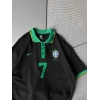 BRASİL 7 POLO YAKA OVERSİZE TSHİRT SİYAH