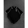 STW POLO YAKA BIYELI CP OVERSIZE TSHIRT SİYAH