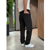 BAGGY KALIP TENSEL KUMAŞ DS PANTOLON SİYAH