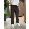BAGGY KALIP TENSEL KUMAŞ DS PANTOLON KAHVE