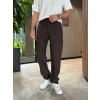 BAGGY KALIP TENSEL KUMAŞ DS PANTOLON KAHVE