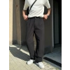 BAGGY KALIP KETEN KUMAŞ ŞERİTLİ DS PANTOLON SİYAH