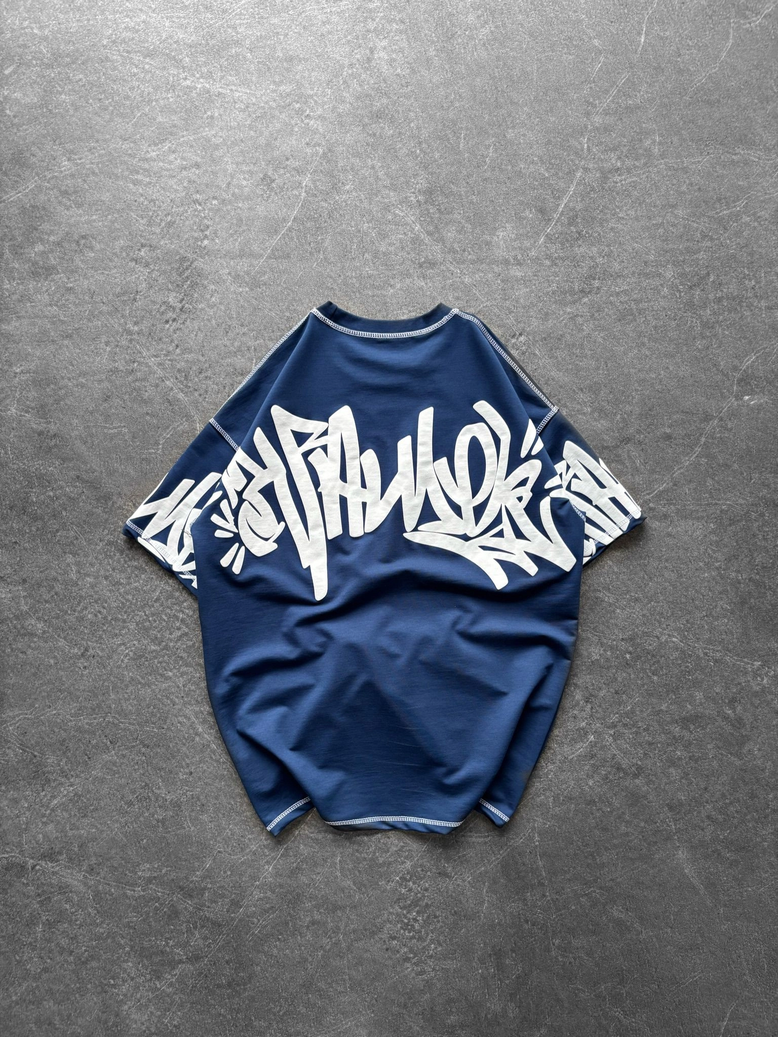 GRAFİTİ DIŞ DİKİŞ HB OVERSİZE TİŞÖRT MAVİ