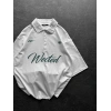 WECTED BASKI OVERSİZE POLO YAKA TİŞÖRT BEYAZ