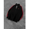 AD SERİT RENKLİ 3 İPLİK PAMUKLU HIRKA KIRMIZI