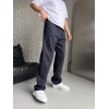 BAGGY İP BAĞLAMALI RAHAT KUMAŞ KOT PANTOLON LACİ