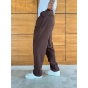 BAGGY KALIP WELL PİLELİ PANTOLON KAHVE