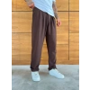 BAGGY KALIP WELL PİLELİ PANTOLON KAHVE