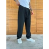 BAGGY KALIP WELL PİLELİ PANTOLON SİYAH