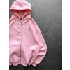 BASIC PL 3 İPLİK PAMUKLU HIRKA PEMBE