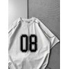 BISIKLET YAKA 08 BASKI OVERSIZE TSHIRT BEYAZ