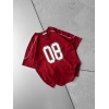 BISIKLET YAKA 08 BASKI OVERSIZE TSHIRT KIRMIZI