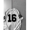 BISIKLET YAKA 16 BASKI OVERSIZE TSHIRT BEYAZ