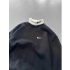 BOYUNLUK DETAY 3 İPLİK PAMUKLU KUMAŞ OVERSİZE SWEAT SİYAH