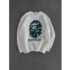 BP APE 3 İPLİK ŞARDONLU SWEAT BEYAZ