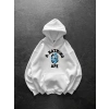 BP MAVİ BASKI 3 İPLİK PAMUKLU KUMAŞ OVERSİZE SWEAT BEYAZ
