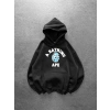 BP MAVİ BASKI 3 İPLİK PAMUKLU KUMAŞ OVERSİZE SWEAT SİYAH