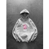 BP PEMBE BASKI 3 İPLİK PAMUKLU KUMAŞ OVERSİZE SWEAT GRİ