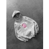 BP PEMBE BASKI 3 İPLİK PAMUKLU KUMAŞ OVERSİZE SWEAT GRİ