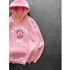 BP PEMBE BASKI 3 İPLİK PAMUKLU KUMAŞ OVERSİZE SWEAT PEMBE