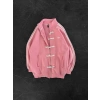CHİN OVERSİZE 3 İPLİK PAMUKLU HIRKA PEMBE
