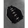 CHİN OVERSİZE 3 İPLİK PAMUKLU HIRKA SİYAH