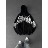GRAFİTİ 3 İPLİK PAMUKLU OVERSİZE HIRKA SİYAH