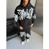 GRAFİTİ 3 İPLİK PAMUKLU OVERSİZE TAKIM SİYAH