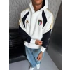 İTALY SERİTLİ 3 İPLİK KAPÜŞONLU SWEAT BEYAZ