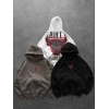 KAPÜŞON BULLS BASKI OVERSİZE 3 İPLİK SWEAT BEYAZ