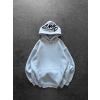 KAPÜŞON NAKIŞLI 3 İPLİK PAMUKLU KUMAŞ OVERSİZE STW SWEAT BEBEMAVİ