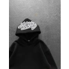 KAPÜŞON NAKIŞLI 3 İPLİK PAMUKLU KUMAŞ OVERSİZE STW SWEAT SİYAH