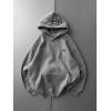 NAKIŞLI 3 İPLİK PAMUKLU KUMAŞ OVERSİZE STW SWEAT GRİ