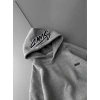 NAKIŞLI 3 İPLİK PAMUKLU KUMAŞ OVERSİZE STW SWEAT GRİ