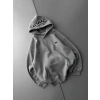 NAKIŞLI 3 İPLİK PAMUKLU KUMAŞ OVERSİZE STW SWEAT GRİ