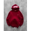 NAKIŞLI 3 İPLİK PAMUKLU KUMAŞ OVERSİZE STW SWEAT BORDO