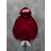 NAKIŞLI 3 İPLİK PAMUKLU KUMAŞ OVERSİZE STW SWEAT BORDO