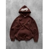 NAKIŞLI 3 İPLİK PAMUKLU KUMAŞ OVERSİZE STW SWEAT KAHVE