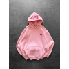 NAKIŞLI 3 İPLİK PAMUKLU KUMAŞ OVERSİZE STW SWEAT PEMBE