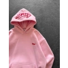 NAKIŞLI 3 İPLİK PAMUKLU KUMAŞ OVERSİZE STW SWEAT PEMBE