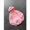 NAKIŞLI 3 İPLİK PAMUKLU KUMAŞ OVERSİZE STW SWEAT PEMBE