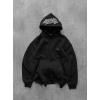 NAKIŞLI 3 İPLİK PAMUKLU KUMAŞ OVERSİZE STW SWEAT SİYAH