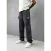 NAKIŞLI YIKAMALI 3 İPLİK BAGGY EŞOFMAN SİYAH