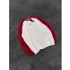 NK KOL PARCALI 3 İPLİK PAMUKLU SWEAT KIRMIZI