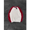 NK KOL PARCALI 3 İPLİK PAMUKLU SWEAT KIRMIZI