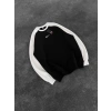 NK KOL PARCALI 3 İPLİK PAMUKLU SWEAT SİYAH