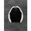 NK KOL PARCALI 3 İPLİK PAMUKLU SWEAT SİYAH